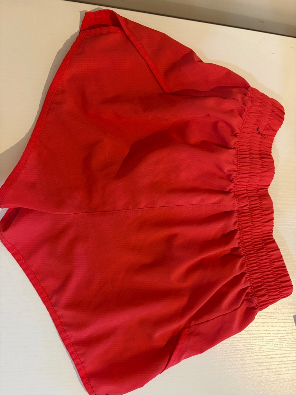 Asics Bright Red Athletic Shorts with Drawstring